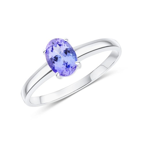 9ct white gold oval - oval, tanzanite