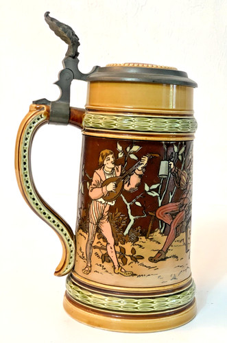 Mettlach beer stein - beer,