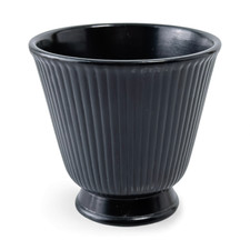 Wedgwood Ravenstone Ribbed Satin Black Etruria & Barlaston Vase / Pot
