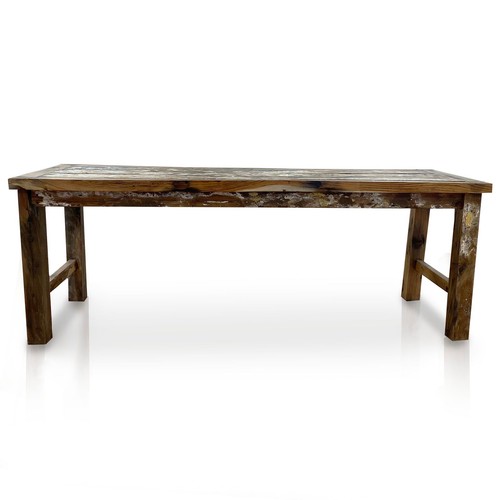 Recycled teak low dining table - recycled,