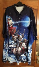 Christmas Santa Claus Shirt - 5XL (Chest 60”) NEW NO TAGS