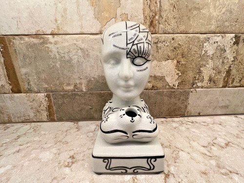 Ceramic phrenology head ink - head,