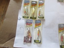 5 unused mepps aglia long longue size 3 silver prism copper rainbow fishing lure