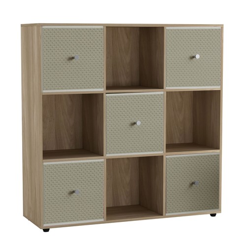 Cube oak bookcase shelving - 9,