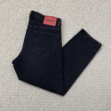 Hugo Boss Jeans 340 Loose Tapered Fit Cropped Charcoal Grey Mens W32 L32 BNWT