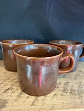 3 x Wedgwood Sterling OTT Cups - Tea Coffee - Brown - Retro Vintage