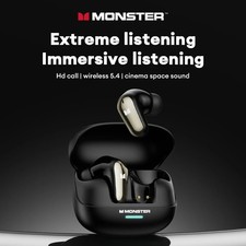 Monster MQT52 Wireless Bluetooth 5.4 Earphones Long Battery Life Gaming Headphon