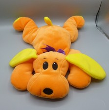 TY 1998 Pillow Pals Woof The Dog Puppy Soft Plush Toy Orange Yellow 14"