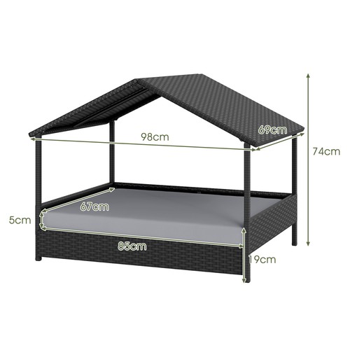Elevated dog house with - dog,