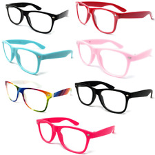CLEAR LENS NOVELTY GLASSES Nerd Geek Adults Fancy Dress Mens Ladies Women Party