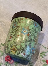 Royal Winton Grimwades Cloisonné Design Small Ceramic Pot With Wooden Lid 1930’s