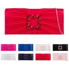 Ladies Satin Pleated Clutch