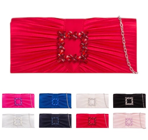 Ladies satin pleated clutch - pleated,