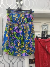 Womans Strapless Tube Top  Size 18 By F&F Blue Floral