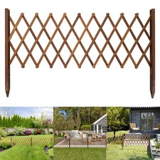 Wooden Picket Fence - Stretchable Garden Border Edging Panel 2M for Lawn