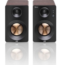 JVC XS-D629BM 2.0 Bluetooth Bookshelf Speakers - Walnut Brown, Black