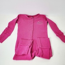 Vintage Gerber 18m Month Waffle Thermal Pretty Flower Girls Footless Embroidered