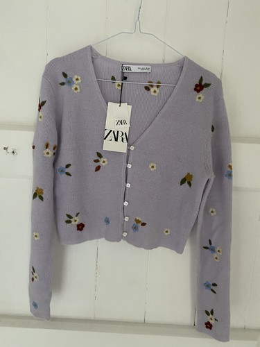 Zara embroidered cardigan - cardigan, l
