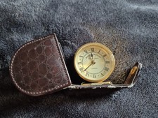 Roger Lascelles Clocks Fold Away Alarm with Imitation Crocodile Case