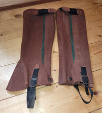 Suede Leather Chaps - Mountain Horse: Brown - Riding Equestrian Country  - Large