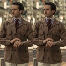 Vintage Brown Retro Men Suit