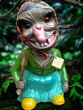 VINTAGE 1960s WITCH TROLL German Bobblehead  Witch Troll 20 Cm Tall VGC
