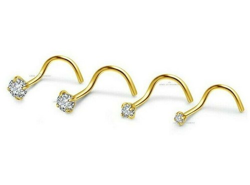 Gold nose stud zircon - nose,