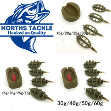 4 x Inline Method Feeder + Mould Set Carp Coarse Tackle Various Sizes