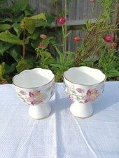 Minton Haddon Hall Bone China Candlestick Holders x 2 - Excellent Condition