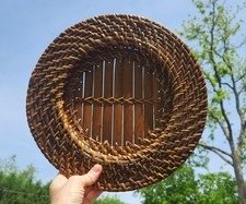 Vintage Set of Rattan Plate