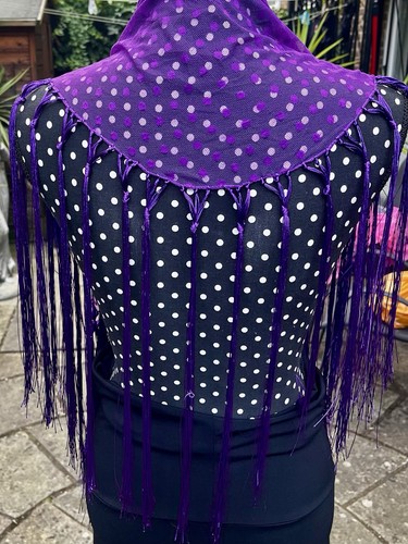 Ladies spanish polka dot shawl - spanish,