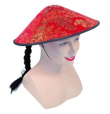 CHINESE COOLIE HAT IN RED