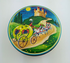 VINTAGE CINDERELLA'S COACH CIRCULAR SWEET TIN TEASDALE & COMPANY LIMITED 1960s