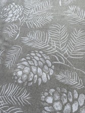 Pine Curtains Botanical Tree Leaf PAIR W66" x D54" Lined Stone Grey Eyelets