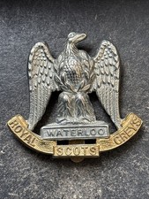 Royal Scots Greys British Army Original Cap Badge.