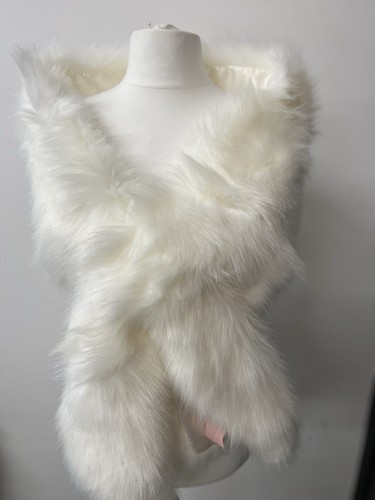 Ivory faux fur wrap stole - fur,