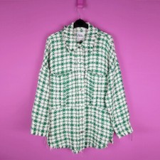 ZARA shacket shirt green white