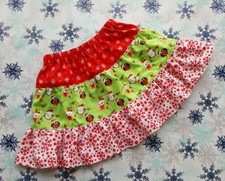 NEW GIRLS CUTE FESTIVE OWLS & SNOWFLAKES CHRISTMAS FRILLY SKIRT. AGE 5-8. 