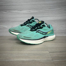 Saucony Triumph 19 Trainers Size 8.5 Running Shoes Sneakers Green Black Aqua
