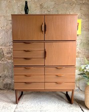 Mid Century Sectional Wall Unit Cabinet Drawers - Freestanding -Europa Furniture