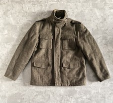 NEW Marks + Spencer North coast 100% wool green tweed coat Jacket quilted large 