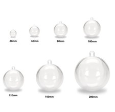 Christmas Balls Baubles Tree Clear Plastic Sphere Fillable Xmas Gift Ornament
