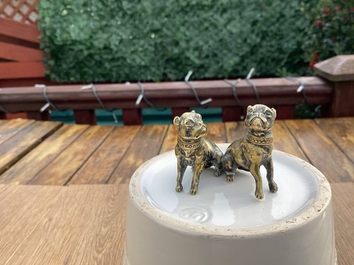 Boxer dogs solid brass pair - boxer,