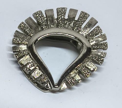 Vintage silver tone scarf ring - tone,