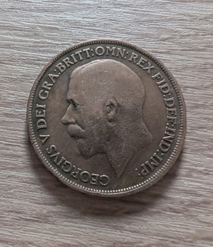 King george penny coin 1914 - v,