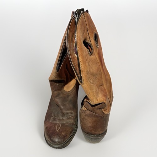 Vtg acme light brown leather - ,