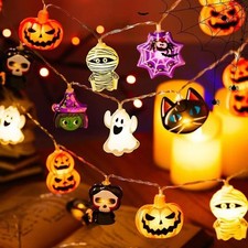 Halloween LED String Lights - Pumpkin, Ghost & Mixed Spooky Decor