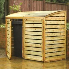 Rowlinson Double Wheelie Bin Store Pressure Treated Slatted 