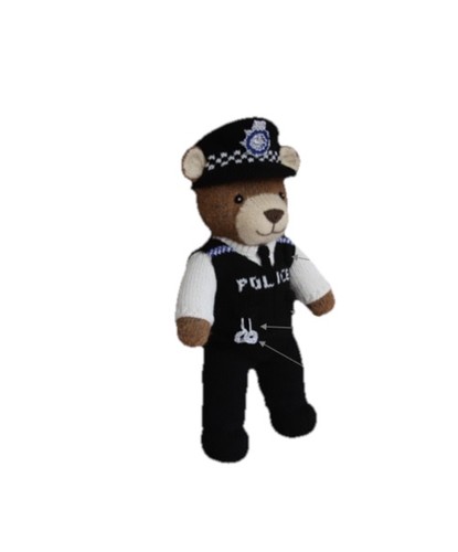 Hand knitted police officer - knitted,