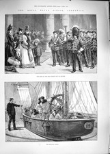 Old Antique Print 1889 Royal